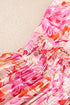 Floral Spaghetti Strap Surplice Neck Shirred Waist Mini Dress